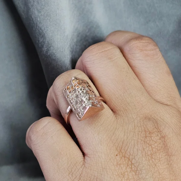 Rose Silver Prism Luxe Ring - Image 3