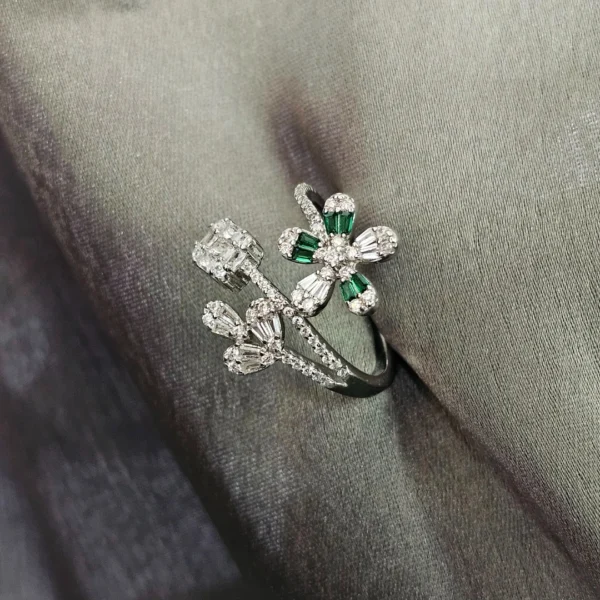 Emerald Bloom Elegance Ring - Image 2