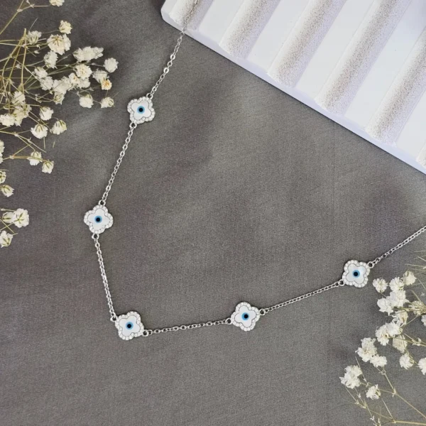 Evil Eye Clover Necklace