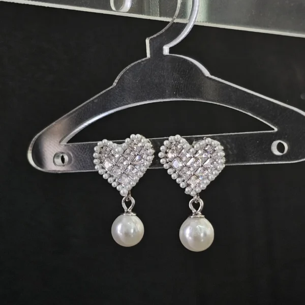 Pearl Hearts Earrings - Image 2