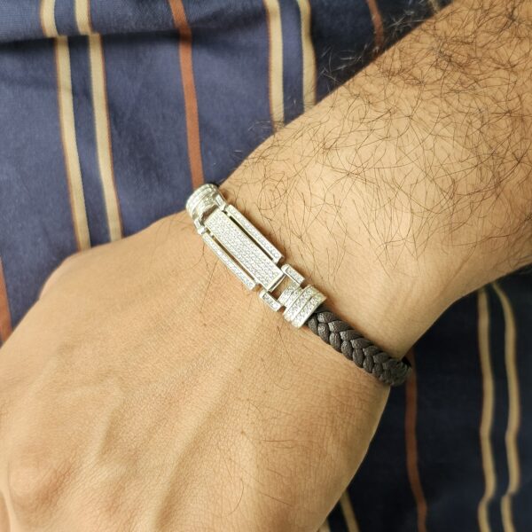 Power Bar Leather Bracelet