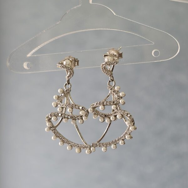 Pearl Spiral Earrings - Image 2
