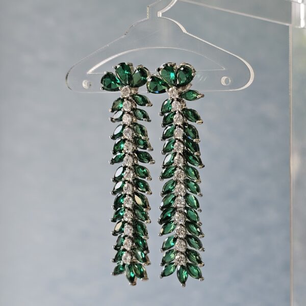Emerald Leaf Trail earrings - Image 2