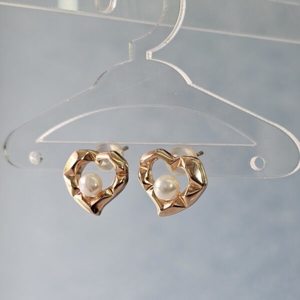 Pearl Heart Studs - Image 2