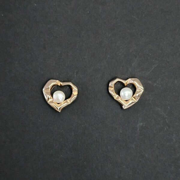 Pearl Heart Studs
