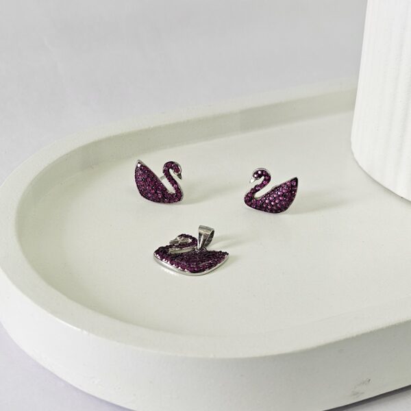 Pink Swan Pendant Set - Image 2