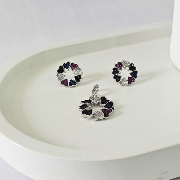 Colorful Hearts Pendant Set - Image 2