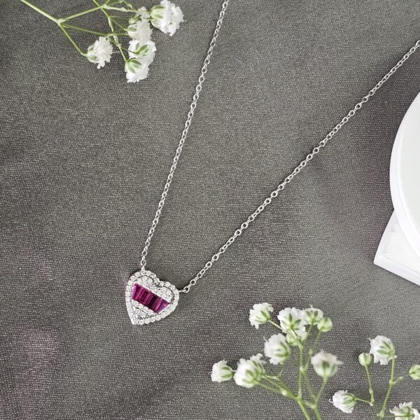 Ruby Heart Necklace Set - Image 2
