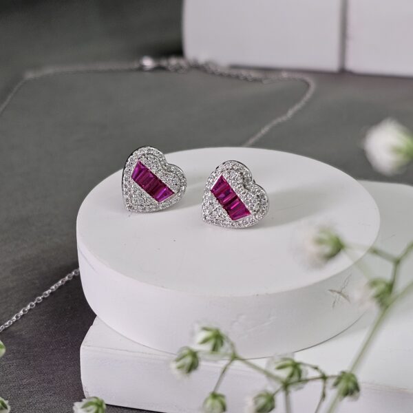 Ruby Heart Necklace Set - Image 3