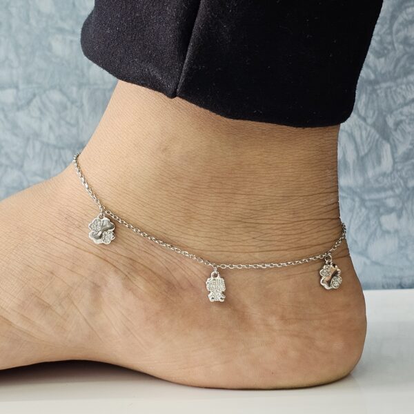 Floral & Kitty Charm Anklet